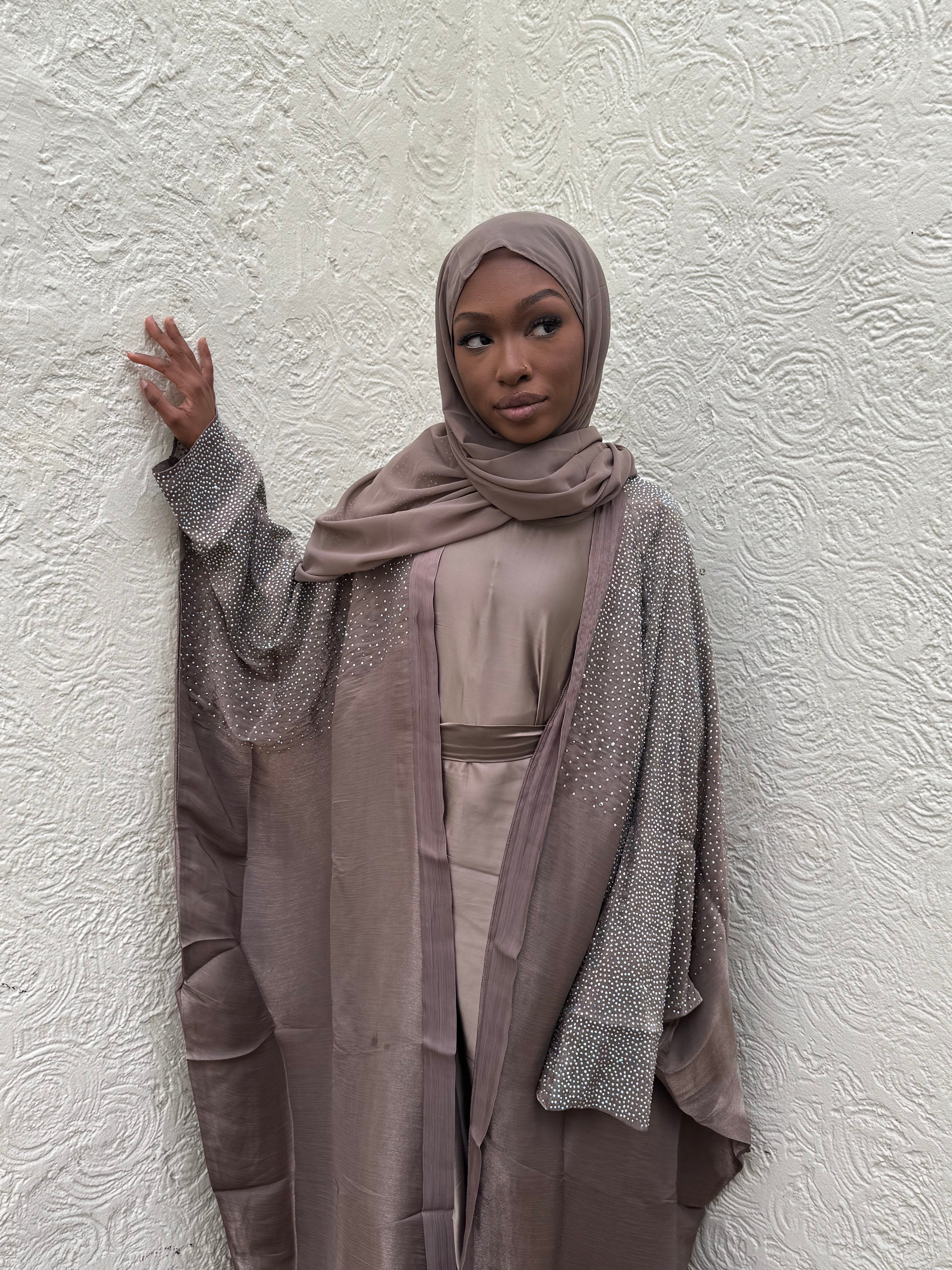 Taupe stone embellished four piece set
