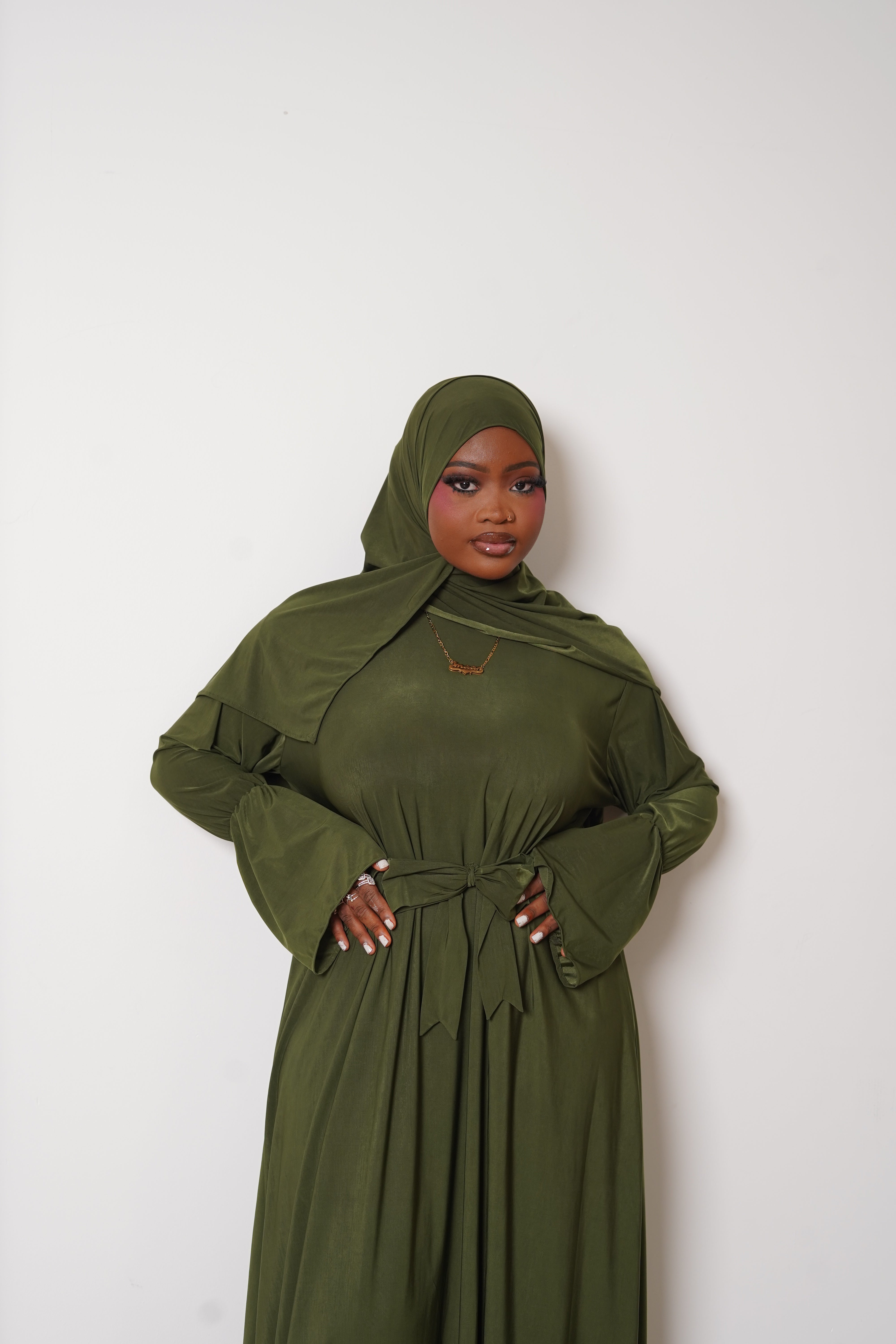 Olive Bombshell Abaya Set