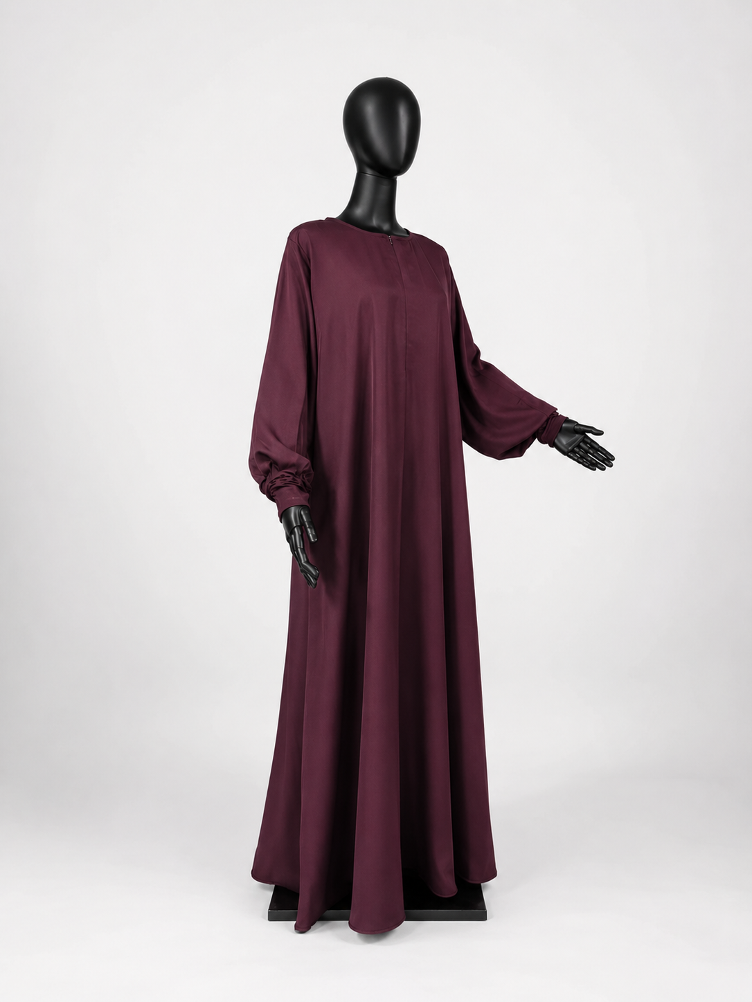 Basic Classic Abaya With Elastic Sleeves