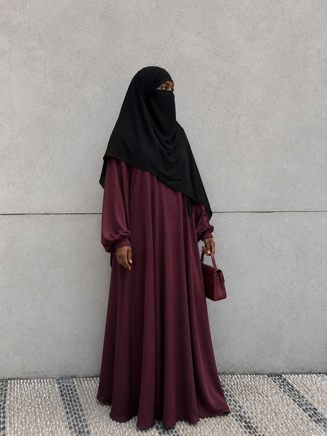 Basic Classic Abaya With Elastic Sleeves