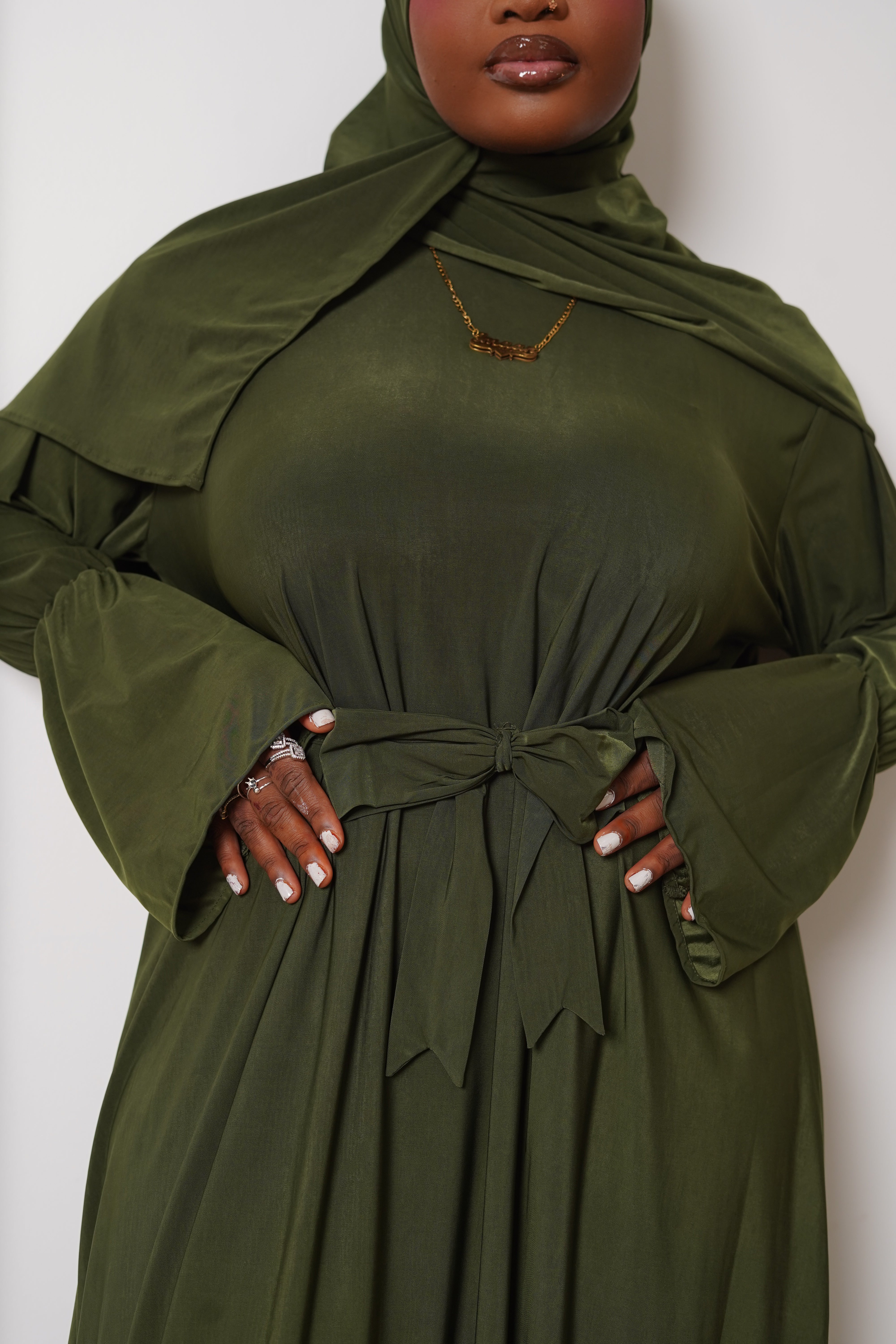 Olive Bombshell Abaya Set