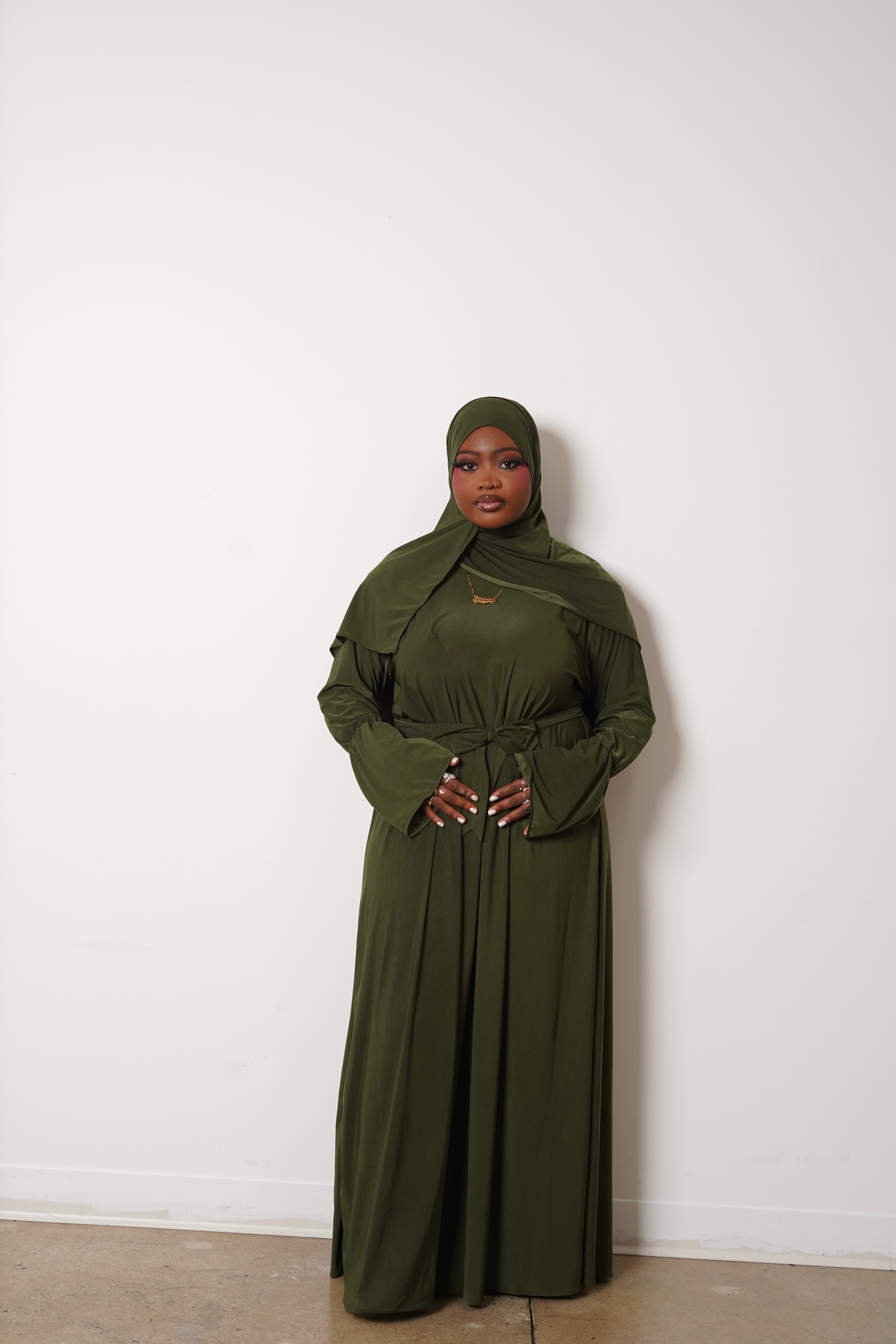 Olive Bombshell Abaya Set