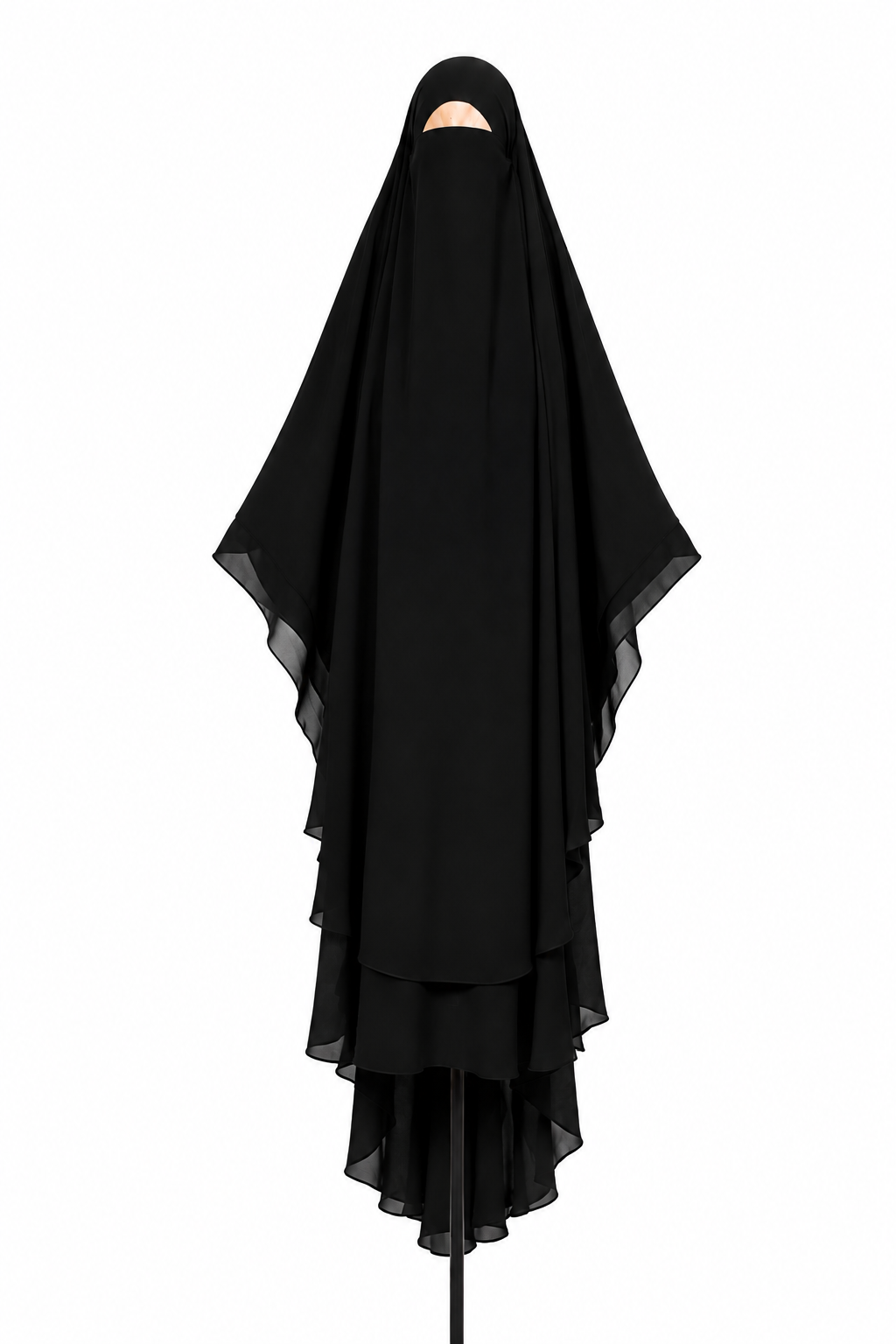 Black Double Layer Khimar