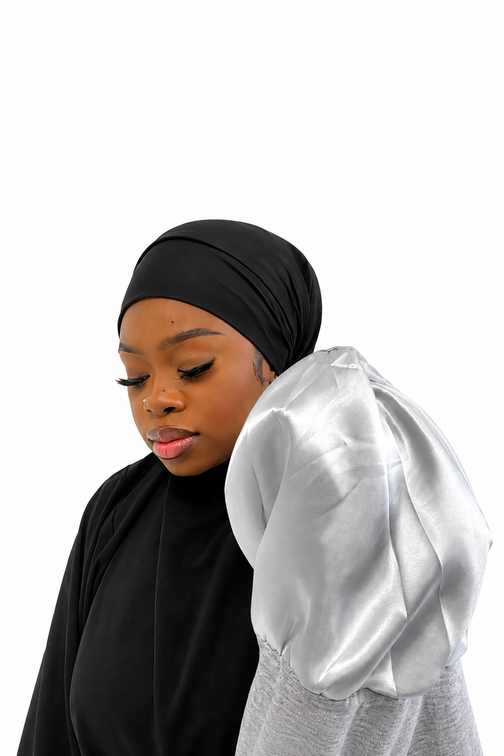 Black Satin Lined Cotton Undercaps