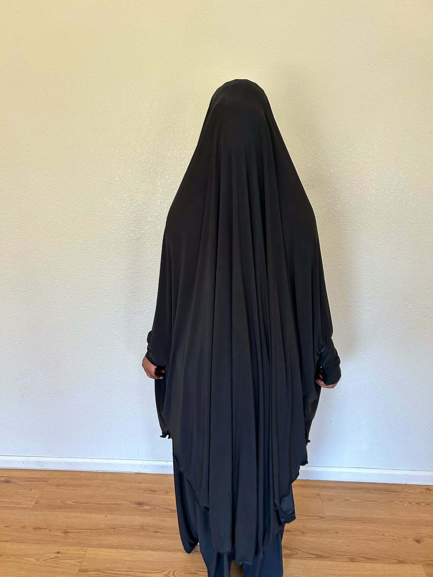 2 Pcs Jersey Black Jilbab