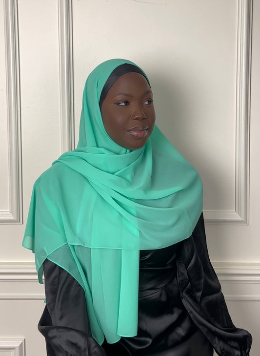 Carribean Turquoise Chiffon Hijab