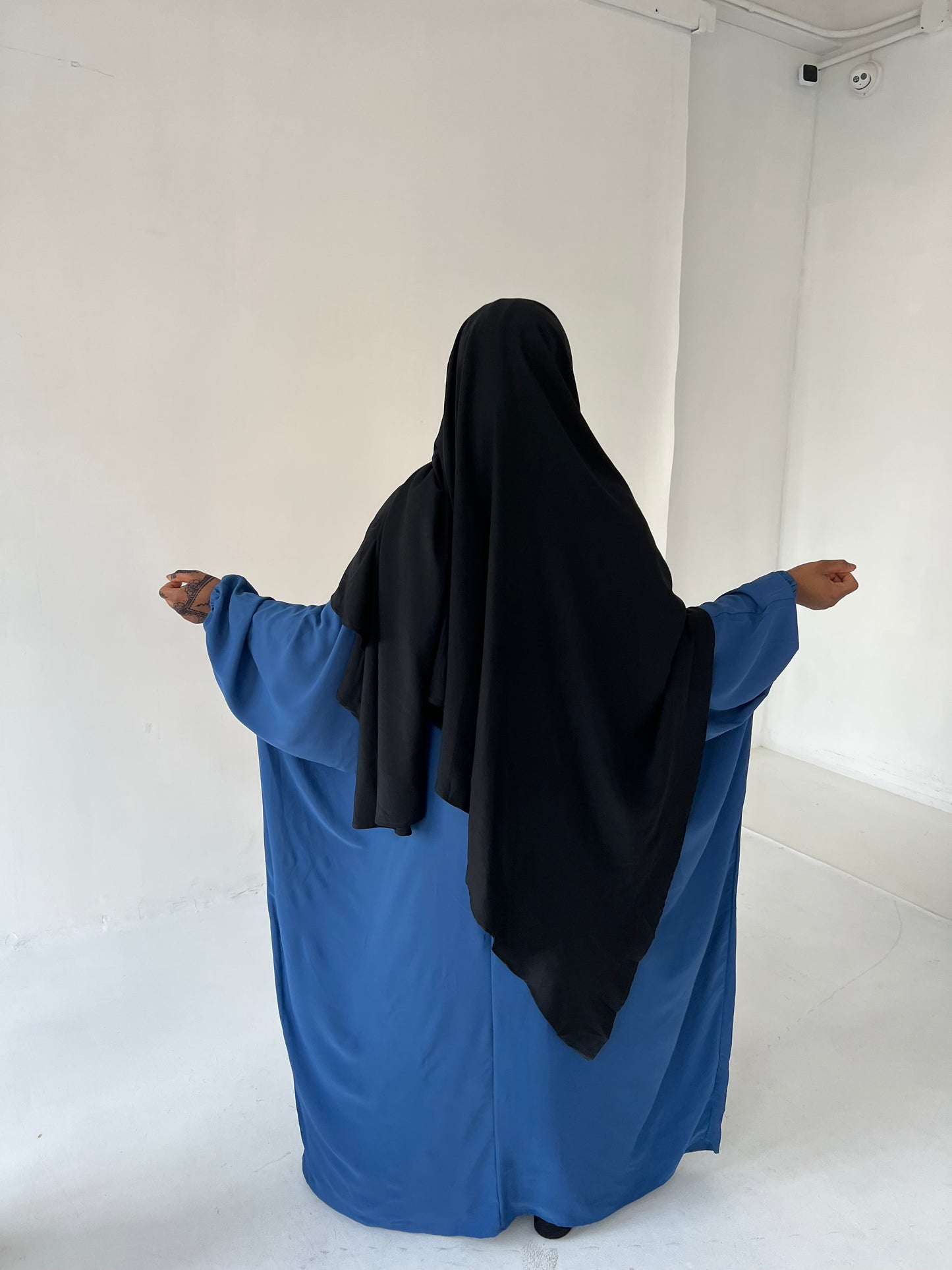 Moon blue wide butterfly abaya