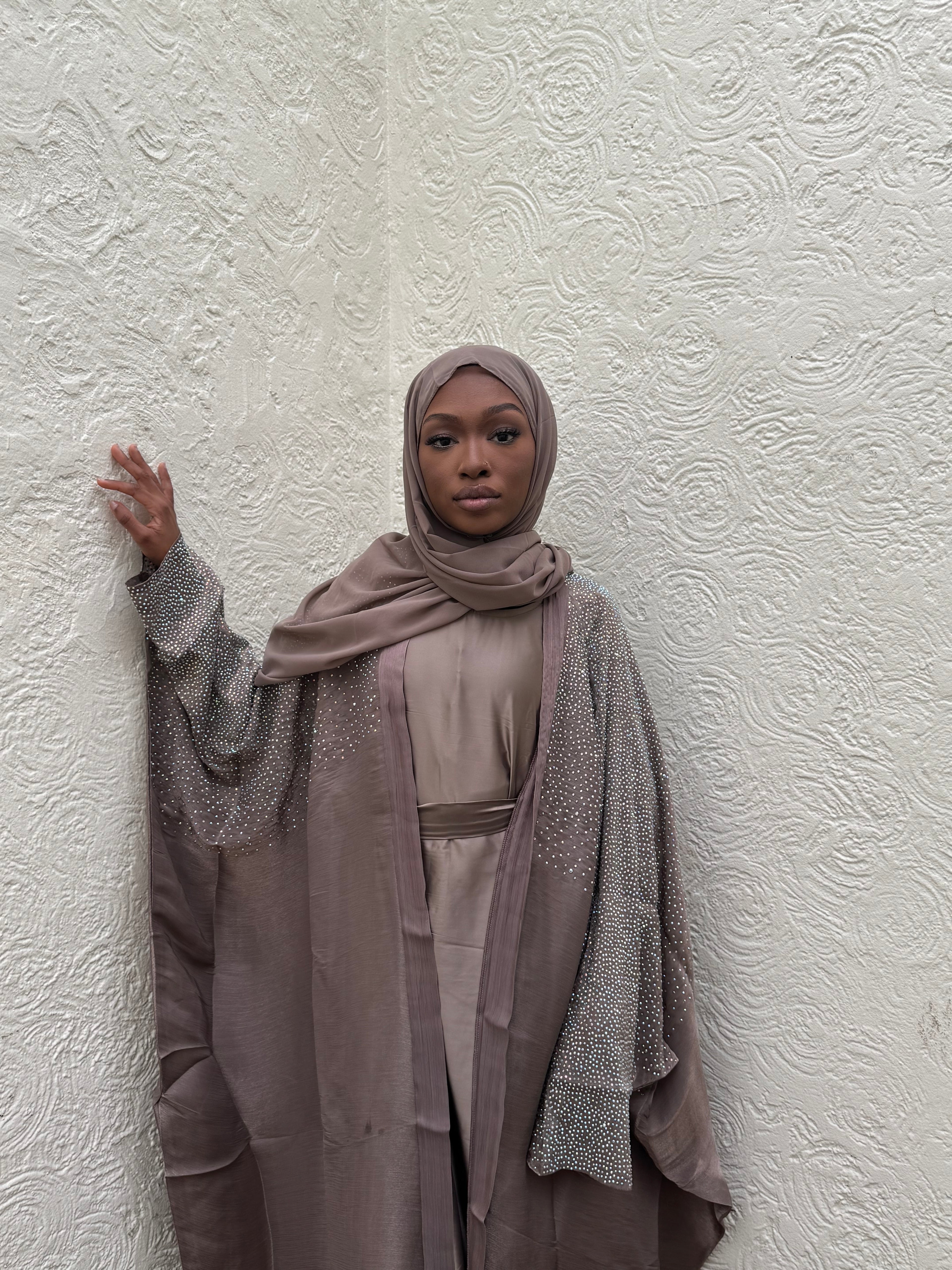 Taupe stone embellished four piece set