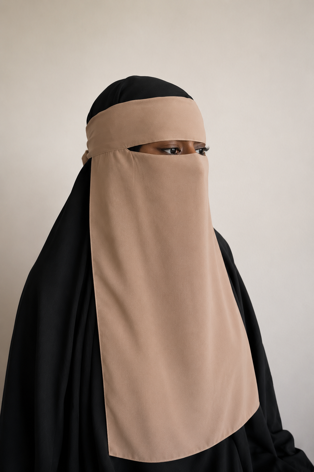 Beige Single Layer Niqab
