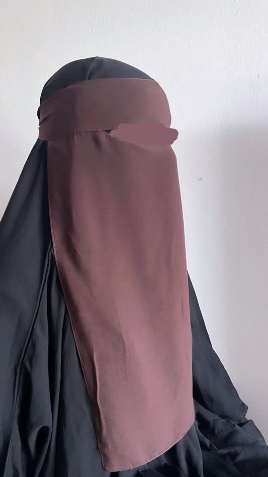 Brown Long Single layer niqab