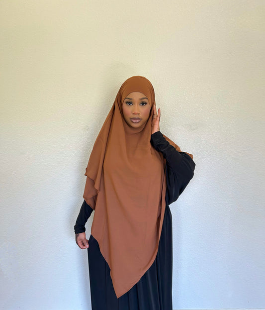 Dusty Bronze Khimar With Niqab Strings