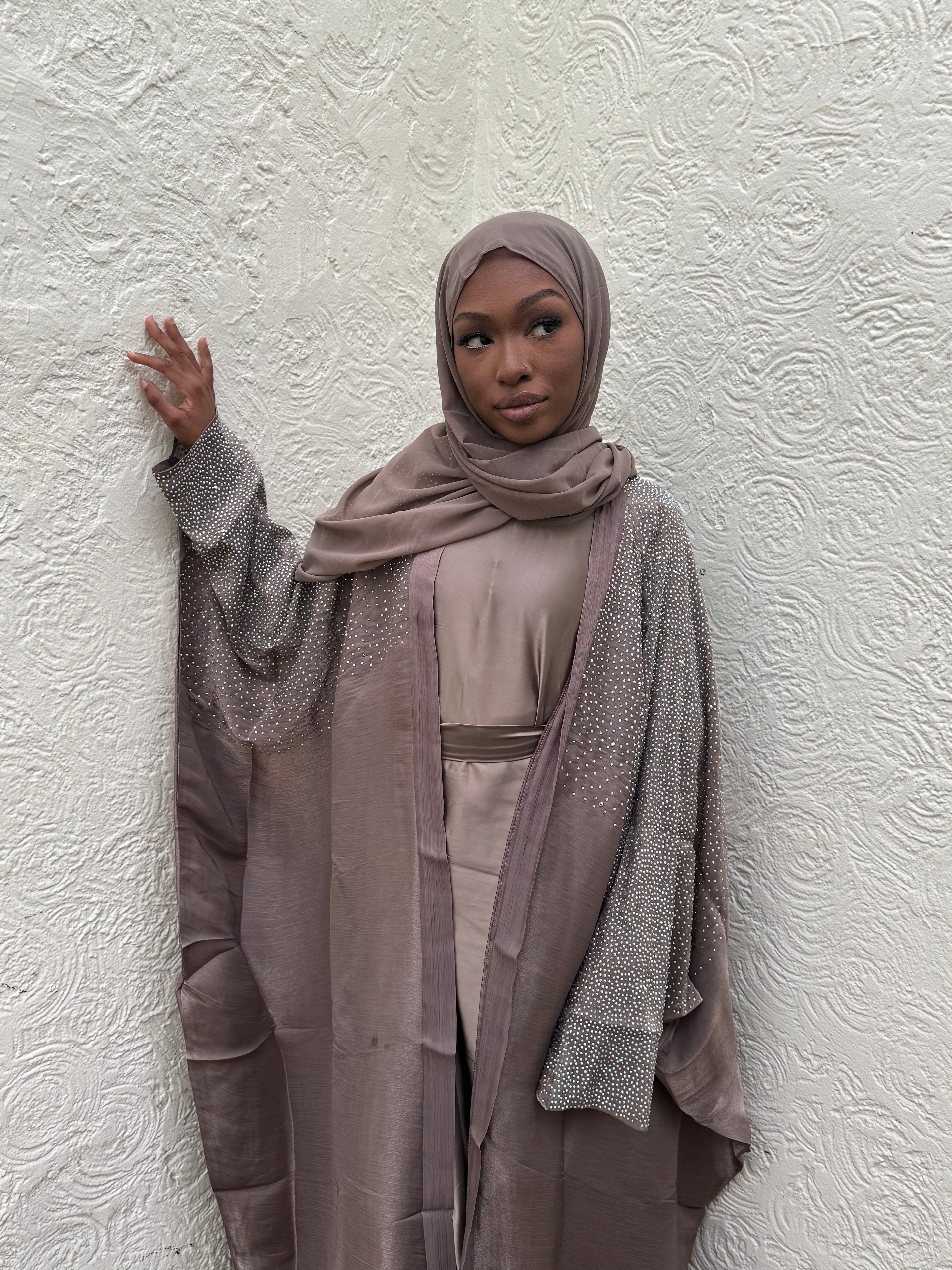 Taupe stone embellished four piece set