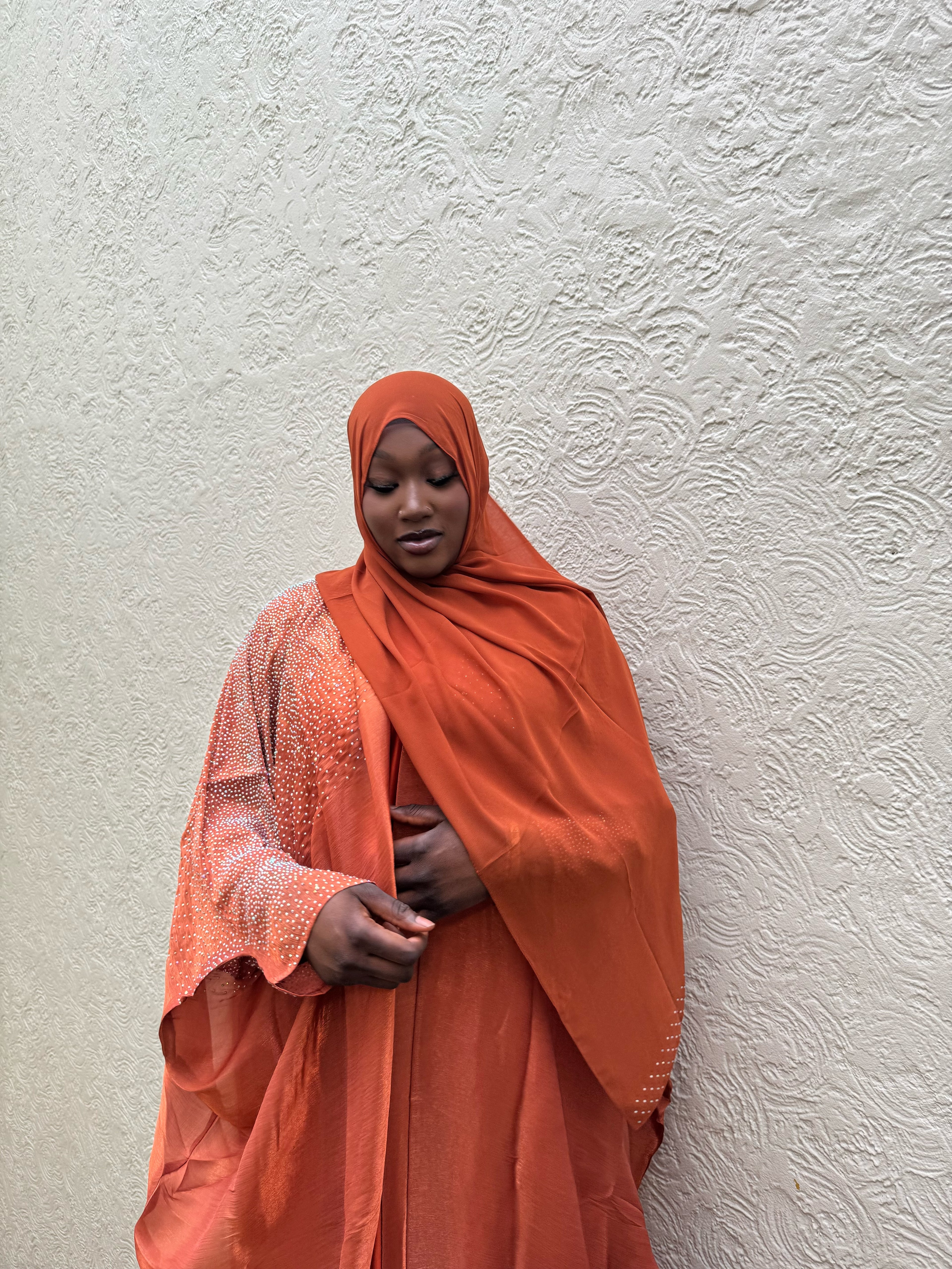 Burnt Orange stone embellished four piece set