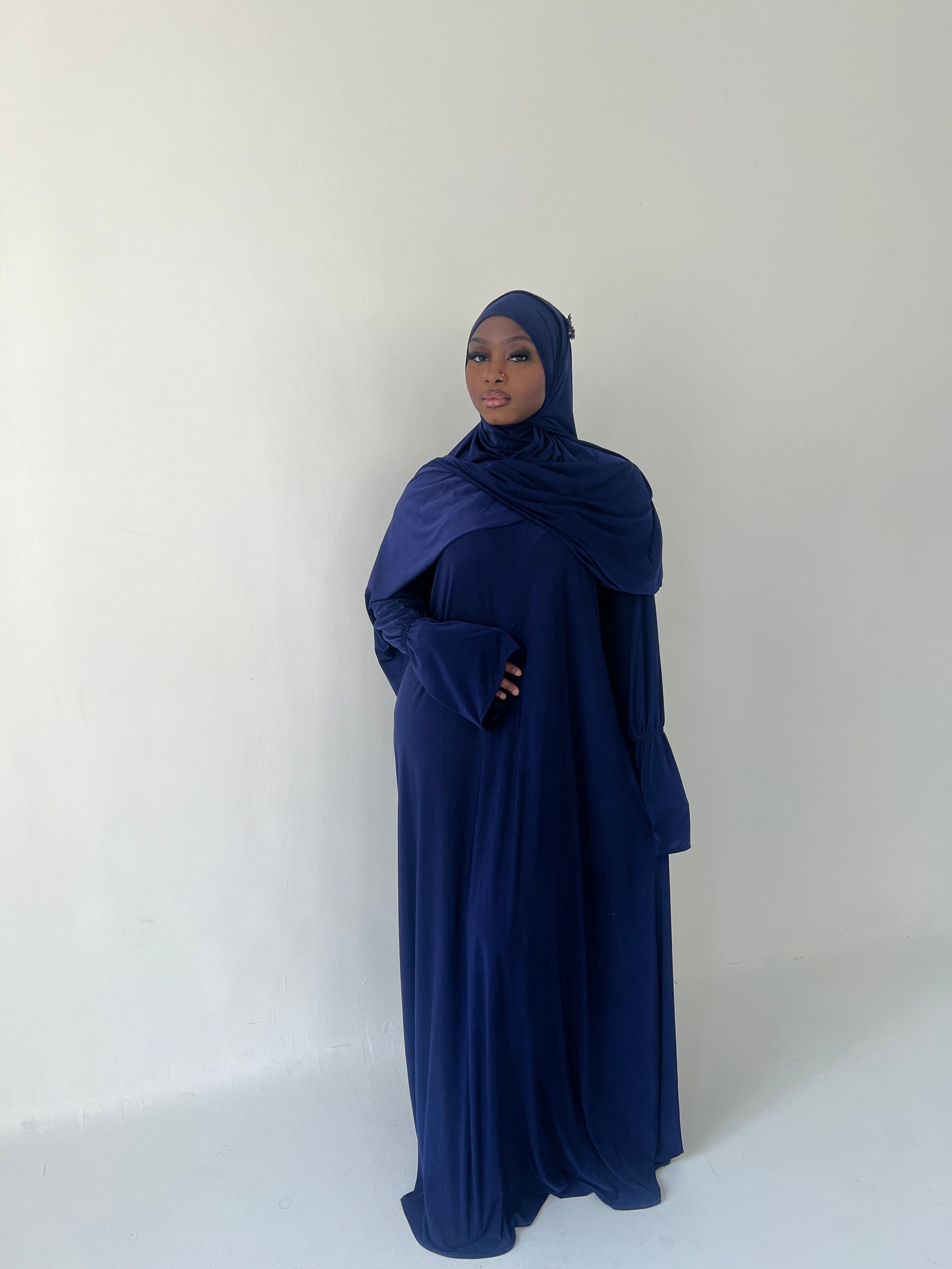 Navy Ruffle Sleeves Essential Set