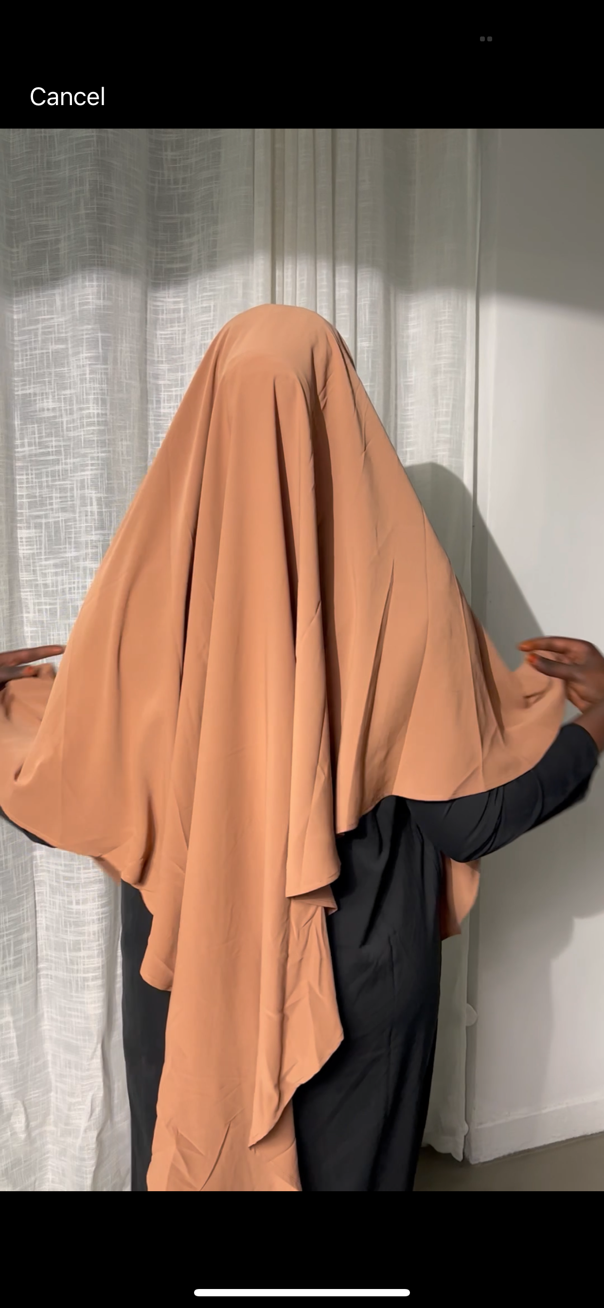 Brown One-Layer Khimar – Lightweight, Flowy With Niqab Strings