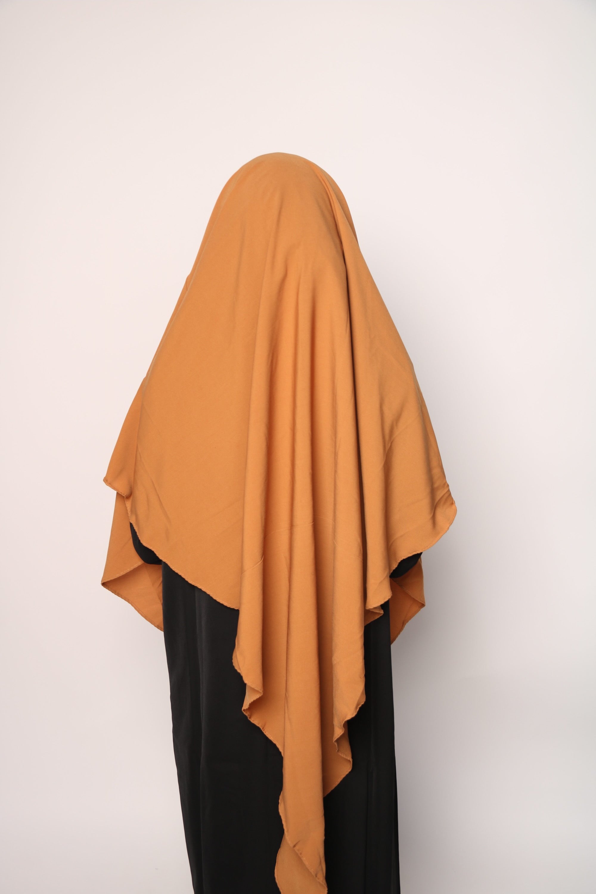 Caramel One-Layer Khimar – Lightweight, Flowy With Niqab Strings