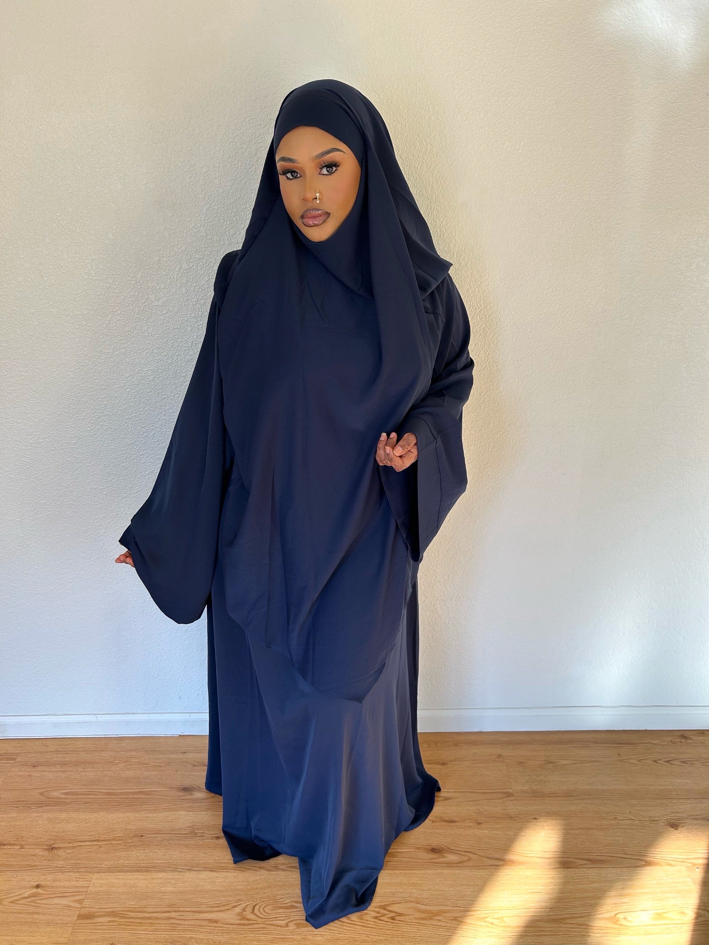 Navy Essential Wide Sleeve Abaya