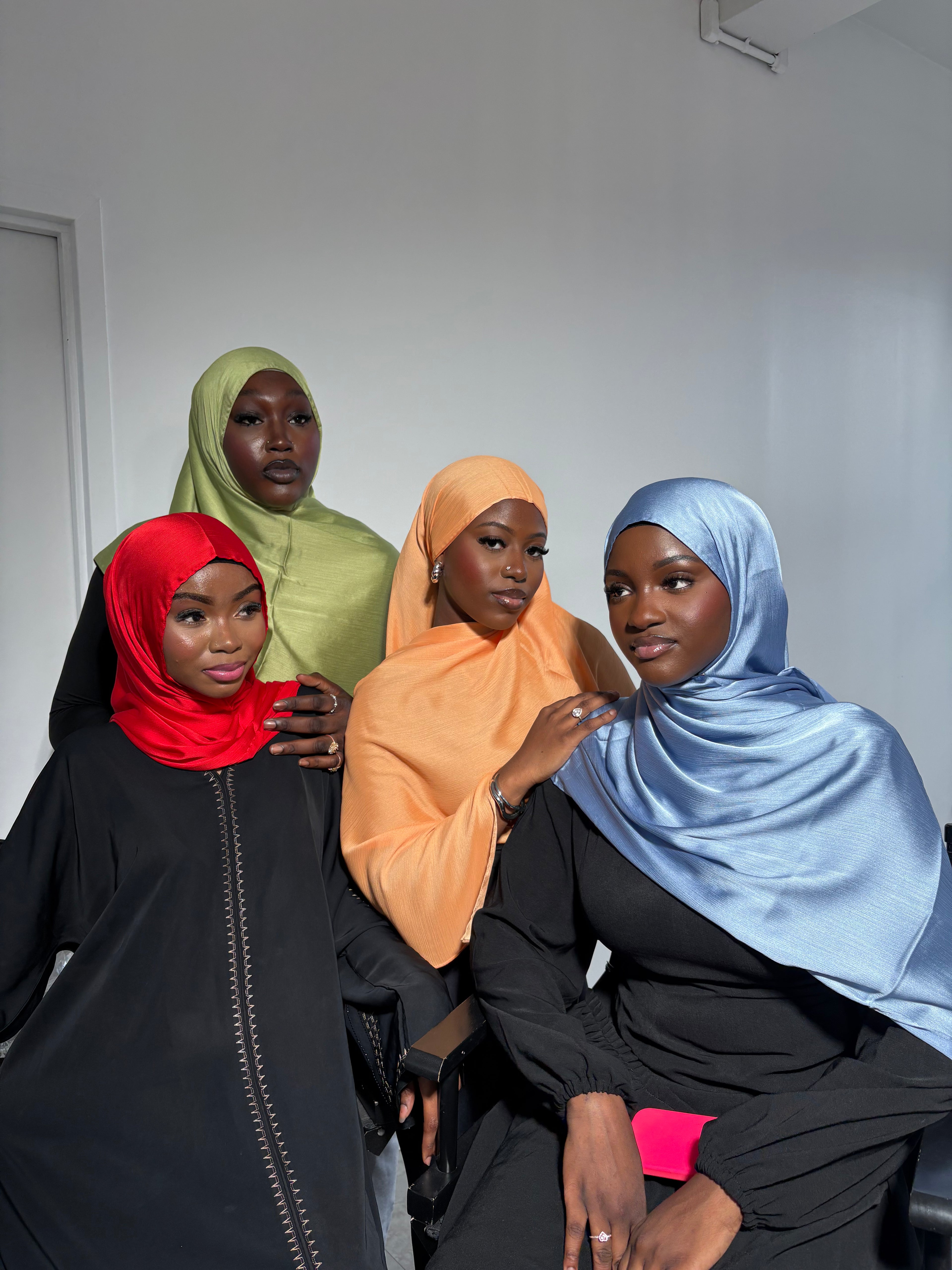 Ribbed satin hijabs