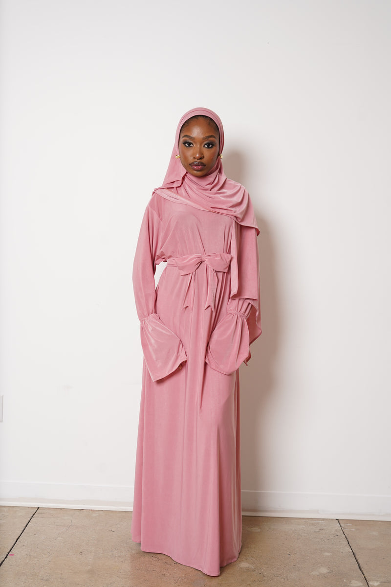 Blush Pop Abaya Set