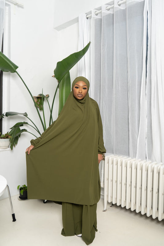 Olive two piece jilbab