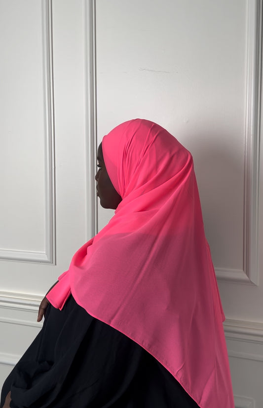 Hot pink Chiffon Hijab