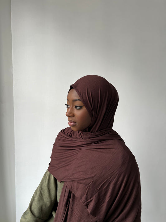 Chocolate Brown Premium Essential Jersey Hijab