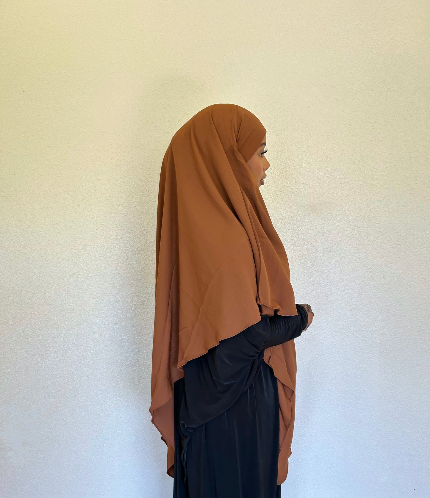 Dusty Bronze Khimar With Niqab Strings