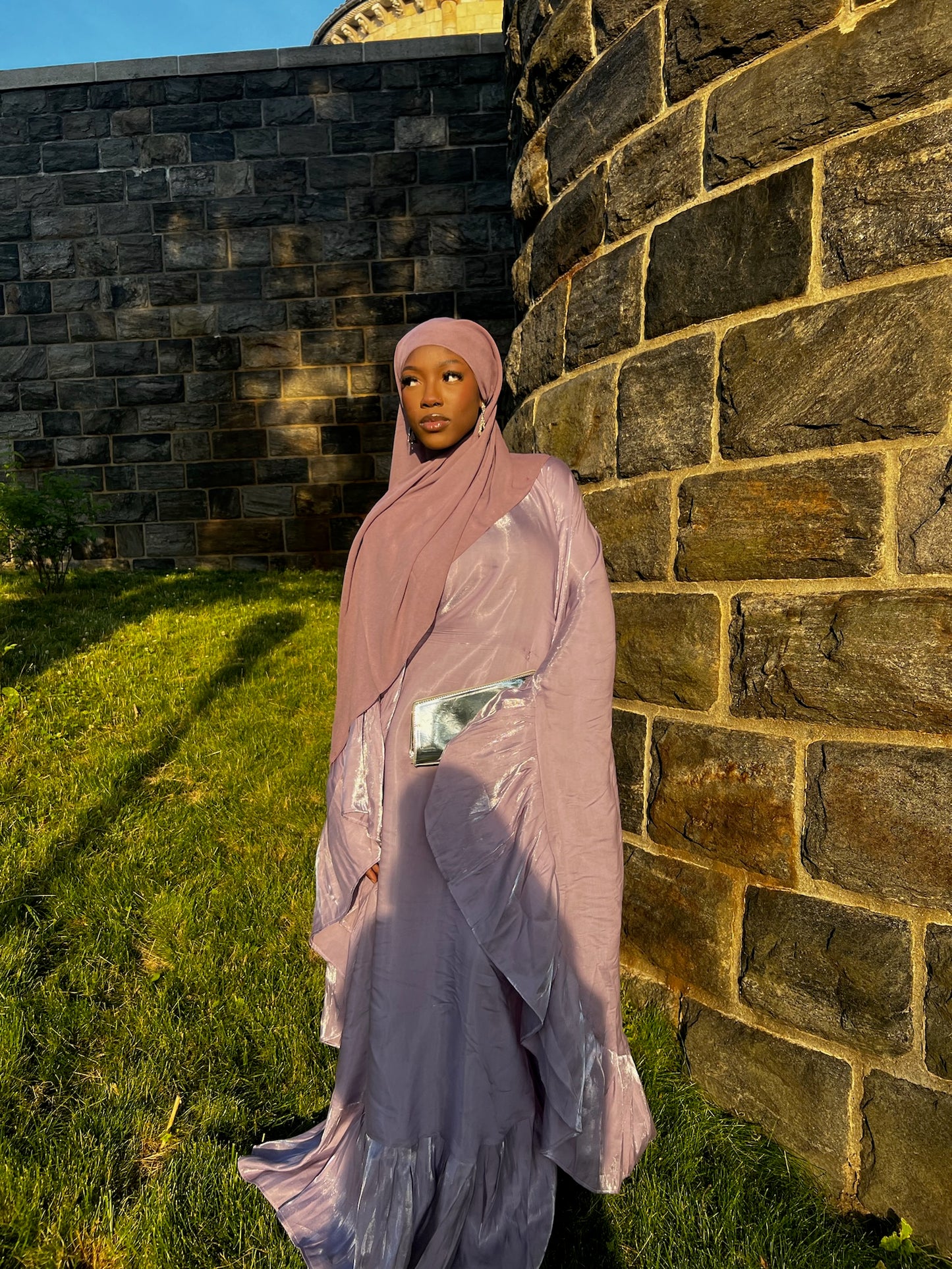 Lavender Shimmer Kimono Set