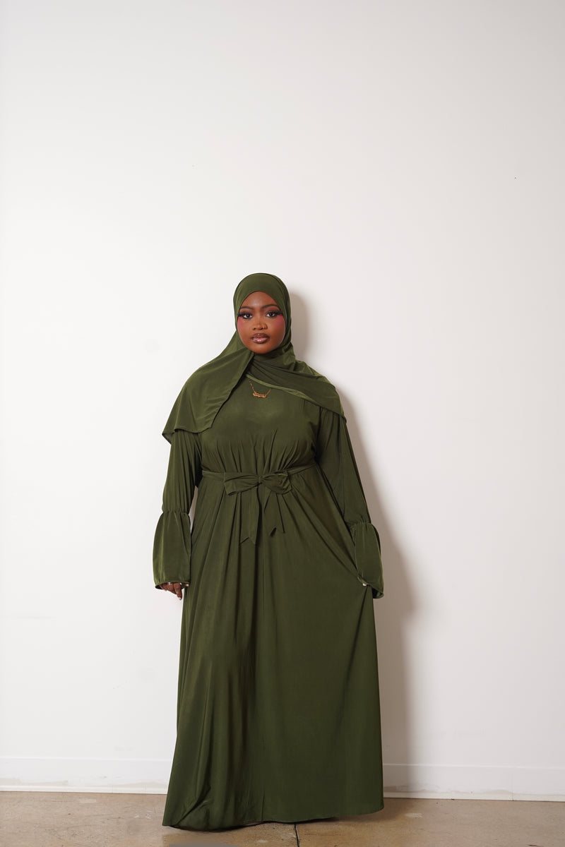 Olive Bombshell  Abaya Set