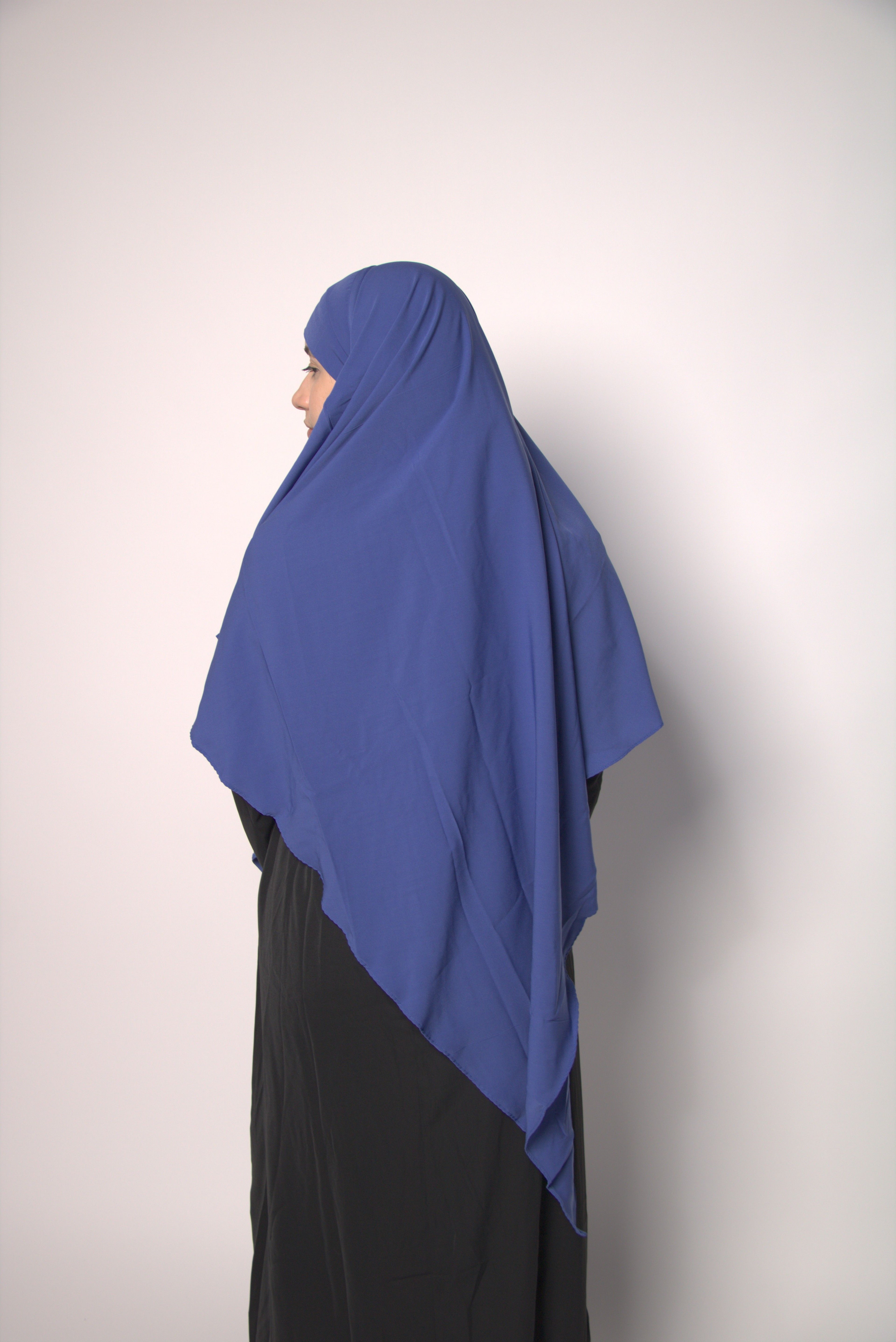 Electric Blue Khimar With Niqab Strings
