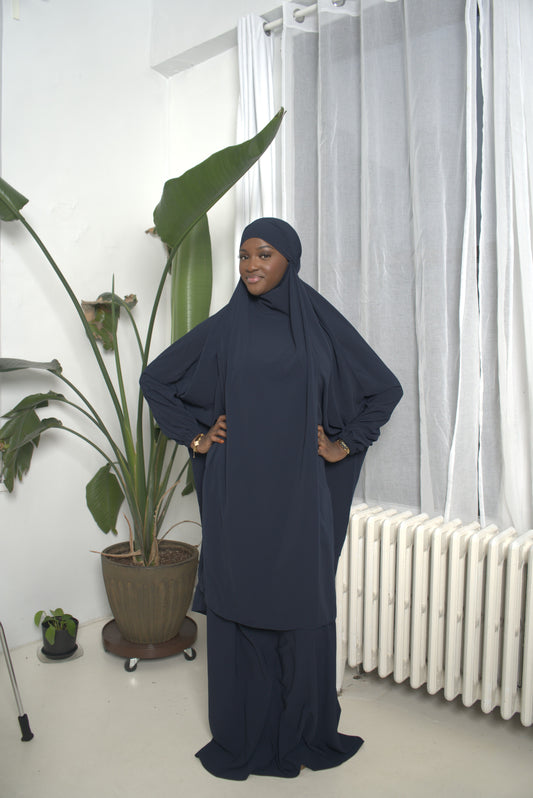 Navy blue Two Piece Jilbab