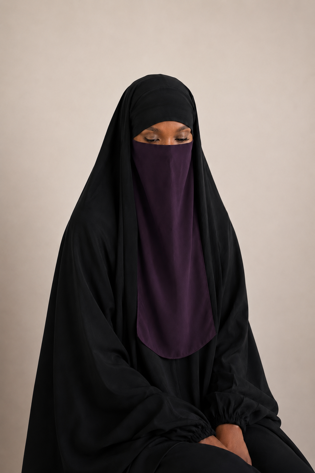 Purple Elastic Half Niqab