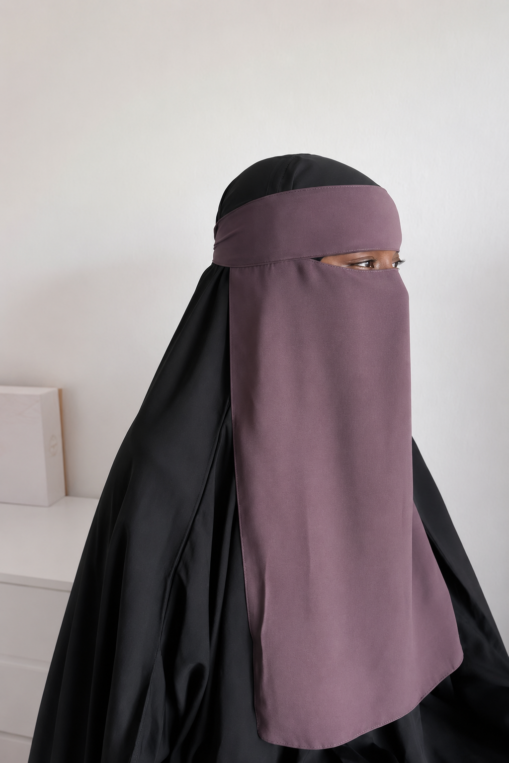Dusty Purppe Single layer Cross Cut Niqab