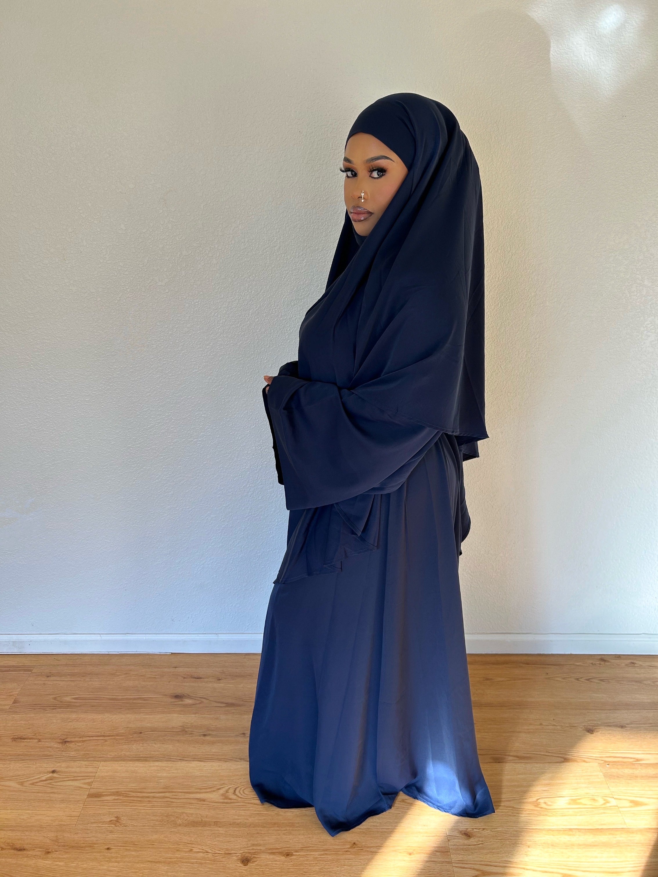Navy Essential Wide Sleeve Abaya