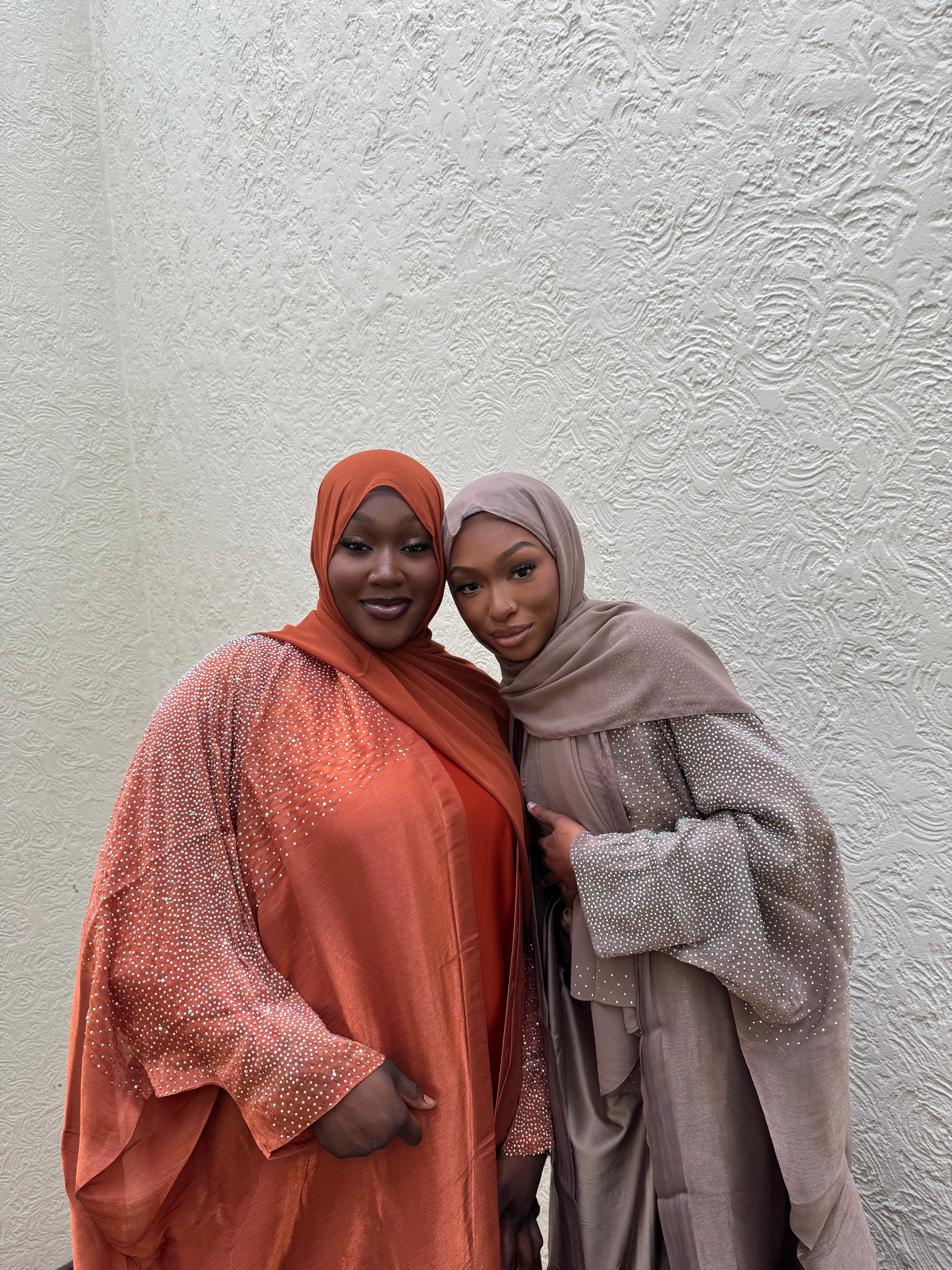 Burnt Orange stone embellished four piece set