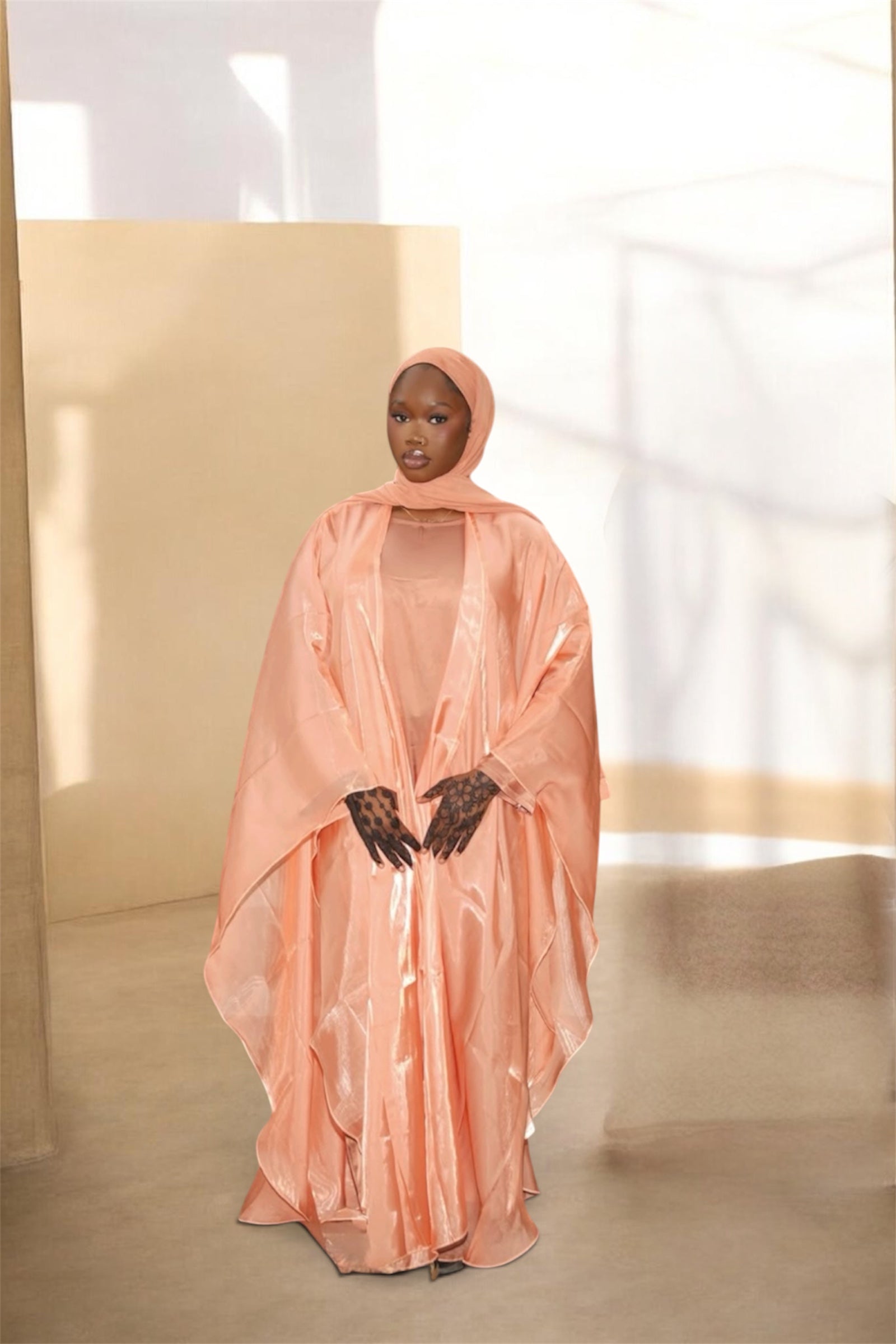 Peach Passion Abaya Set