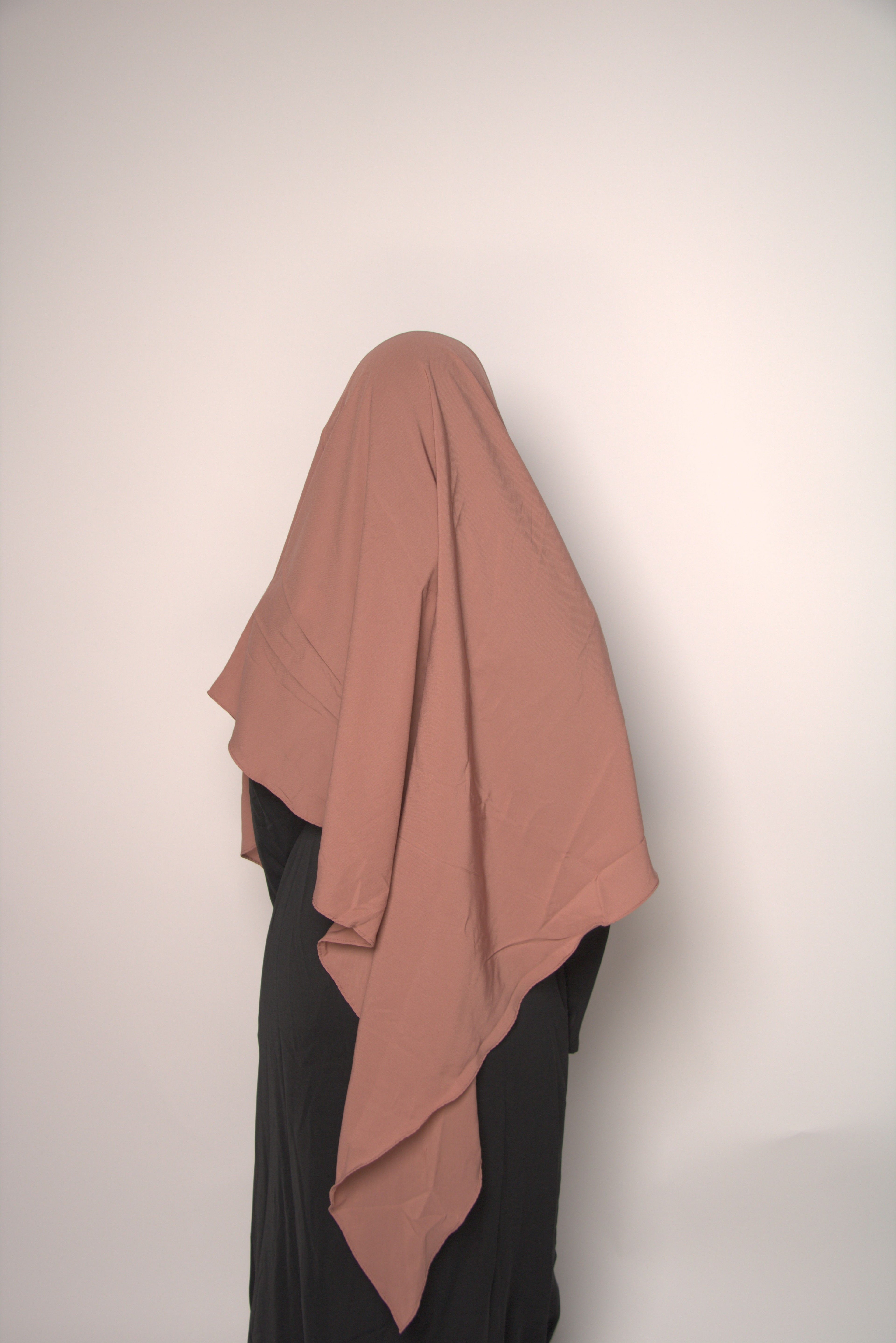 Dusty Pink Khimar With Niqab Strings