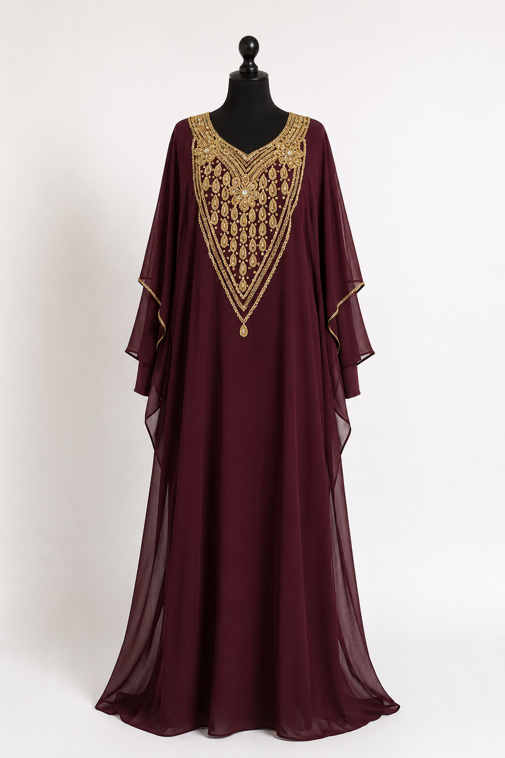 Brown chiffon abaya