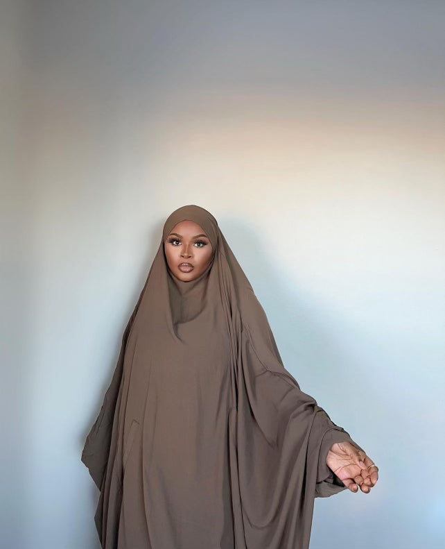 Taupe Extra Wide Two Piece Jilbab