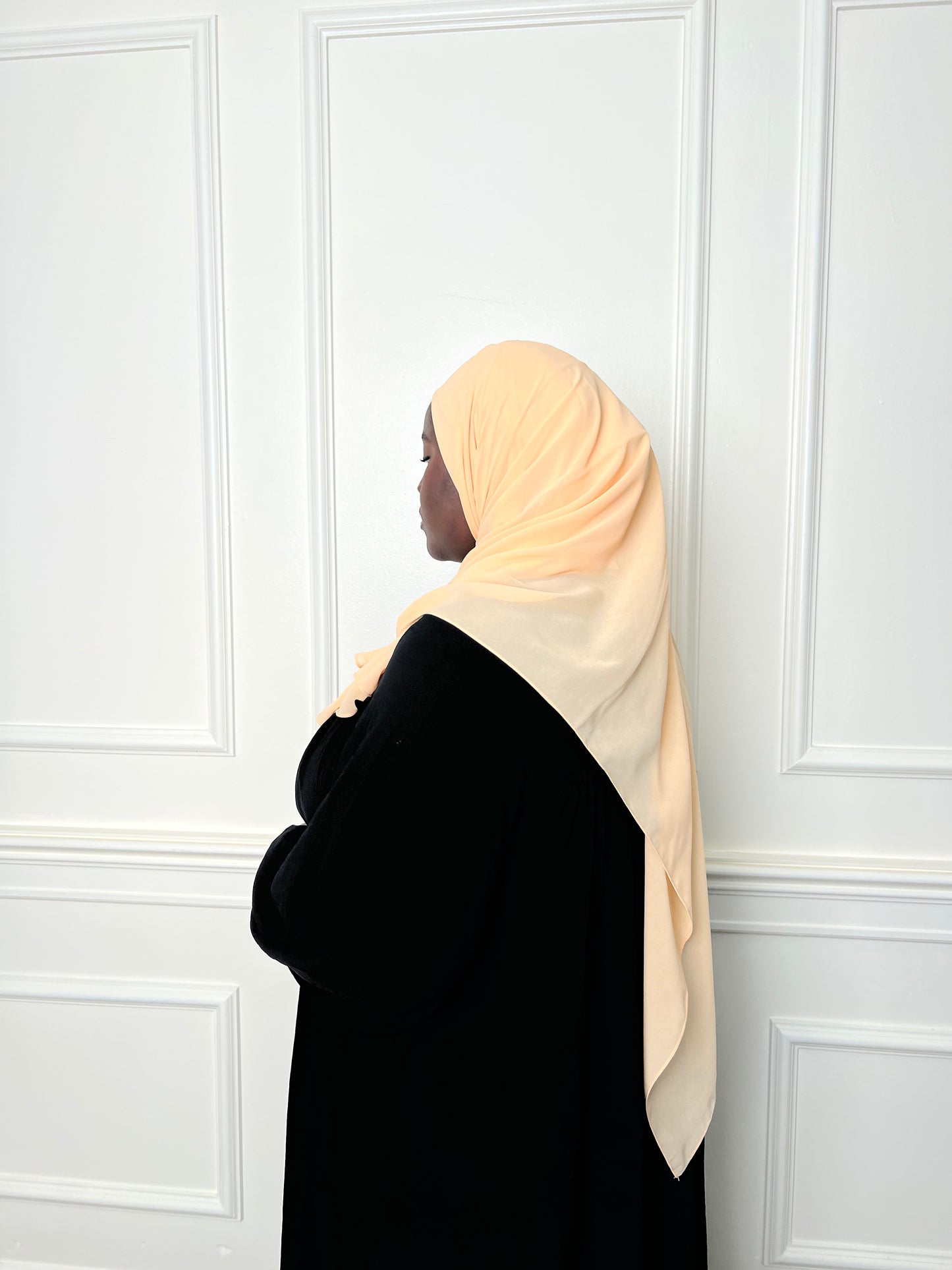 Peach Cream Chiffon Hijab