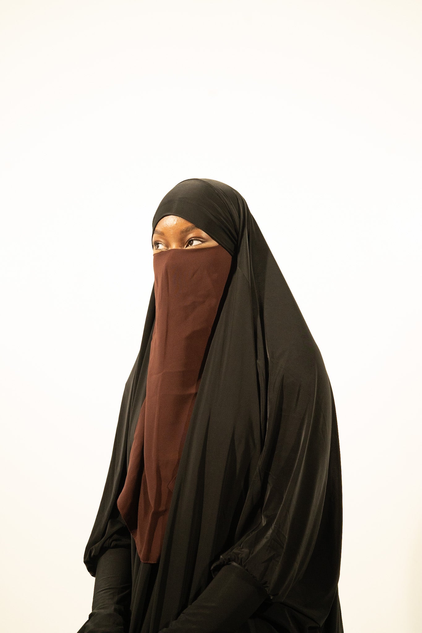 Long elastic half niqab