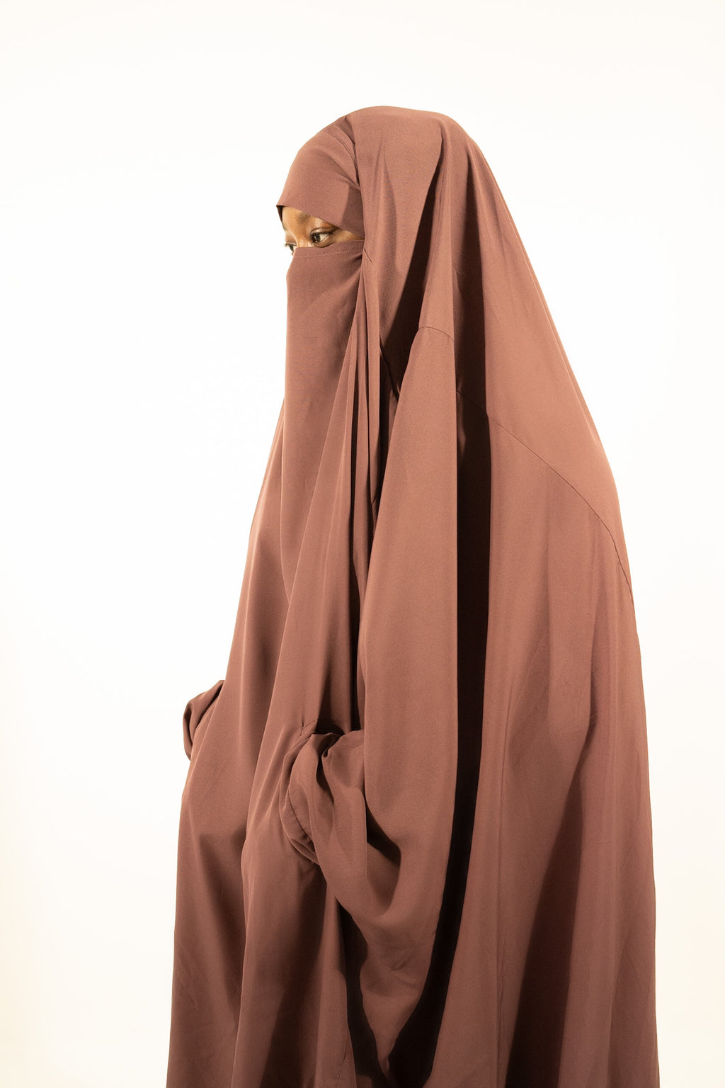 Mauve two piece extra wide butterfly design jilbab