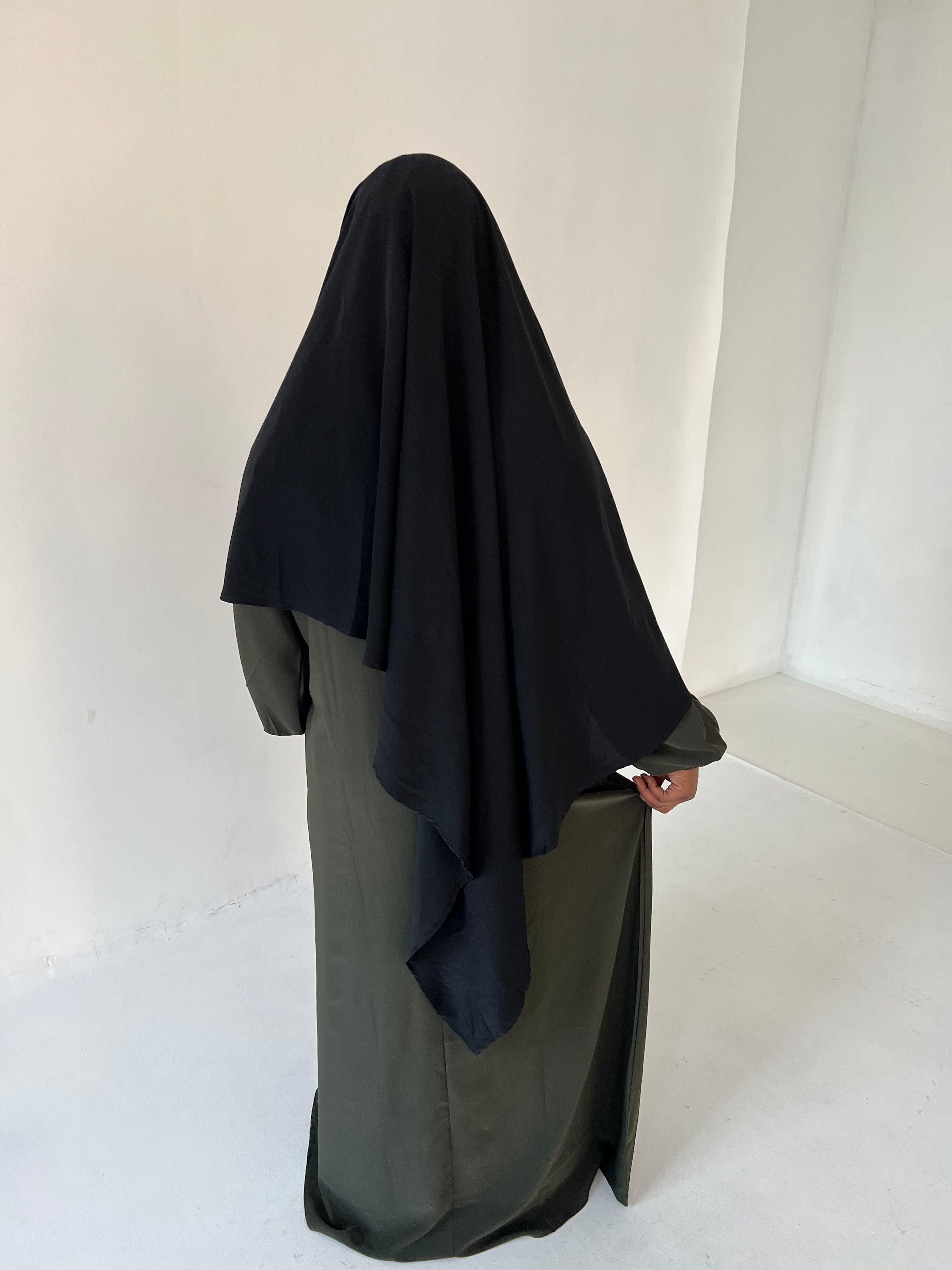Army Green Pocketed Lila Abaya