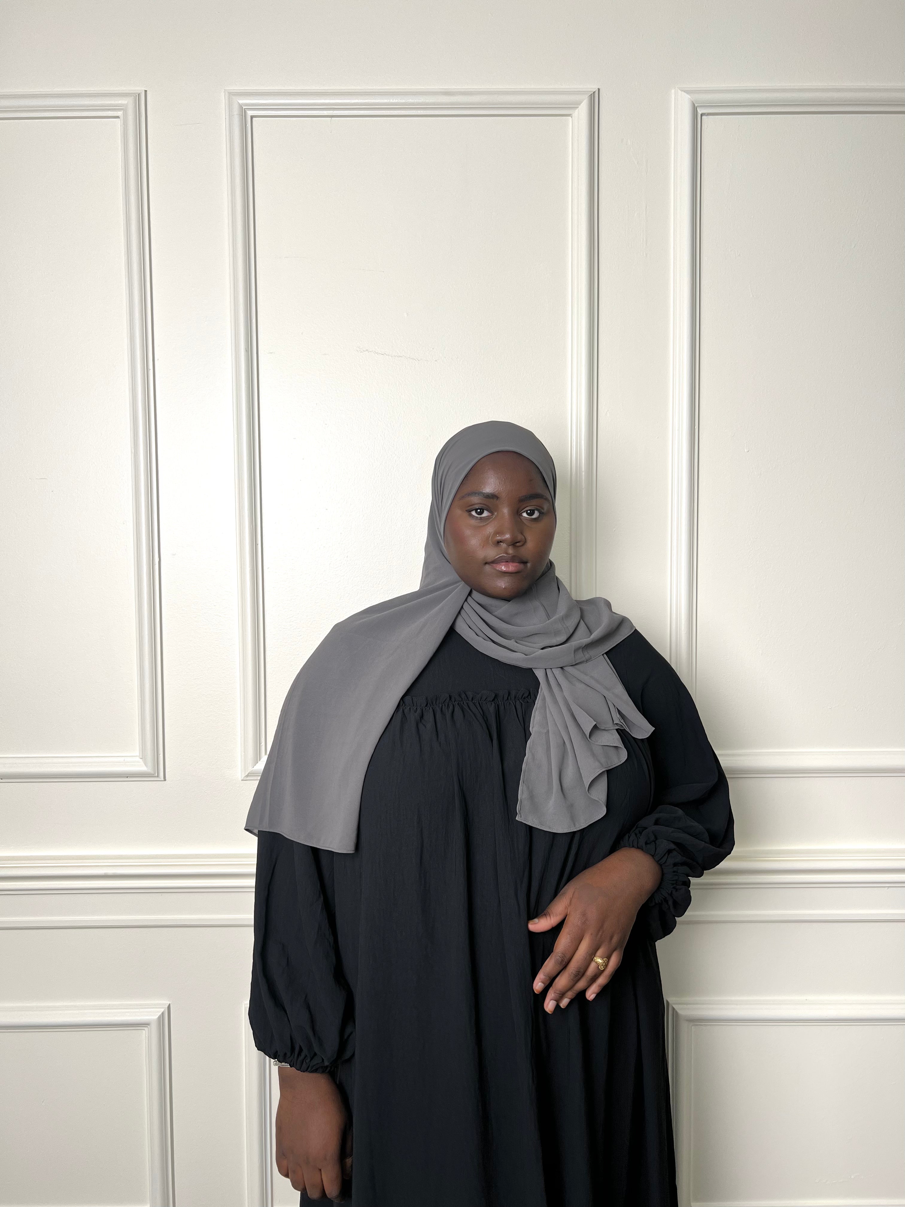 Grey Chiffon Hijab
