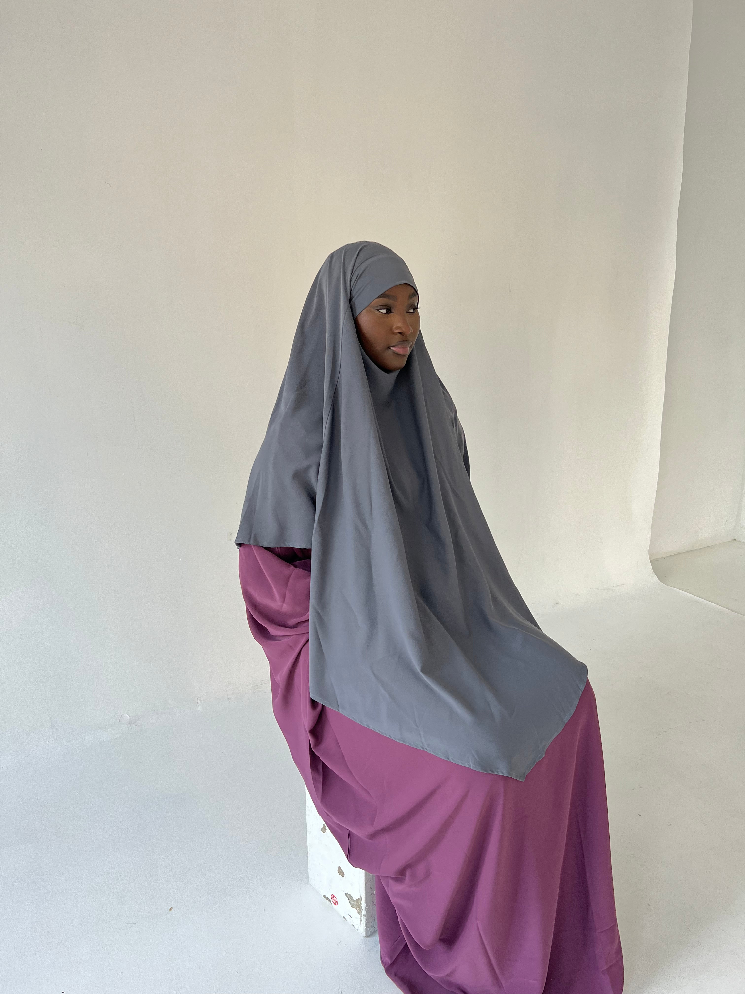 Dark Grey Diamond khimar