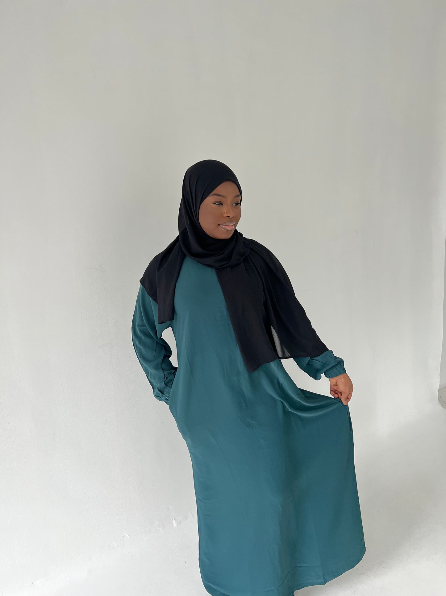 Sea Green Pocketed Lila Abaya